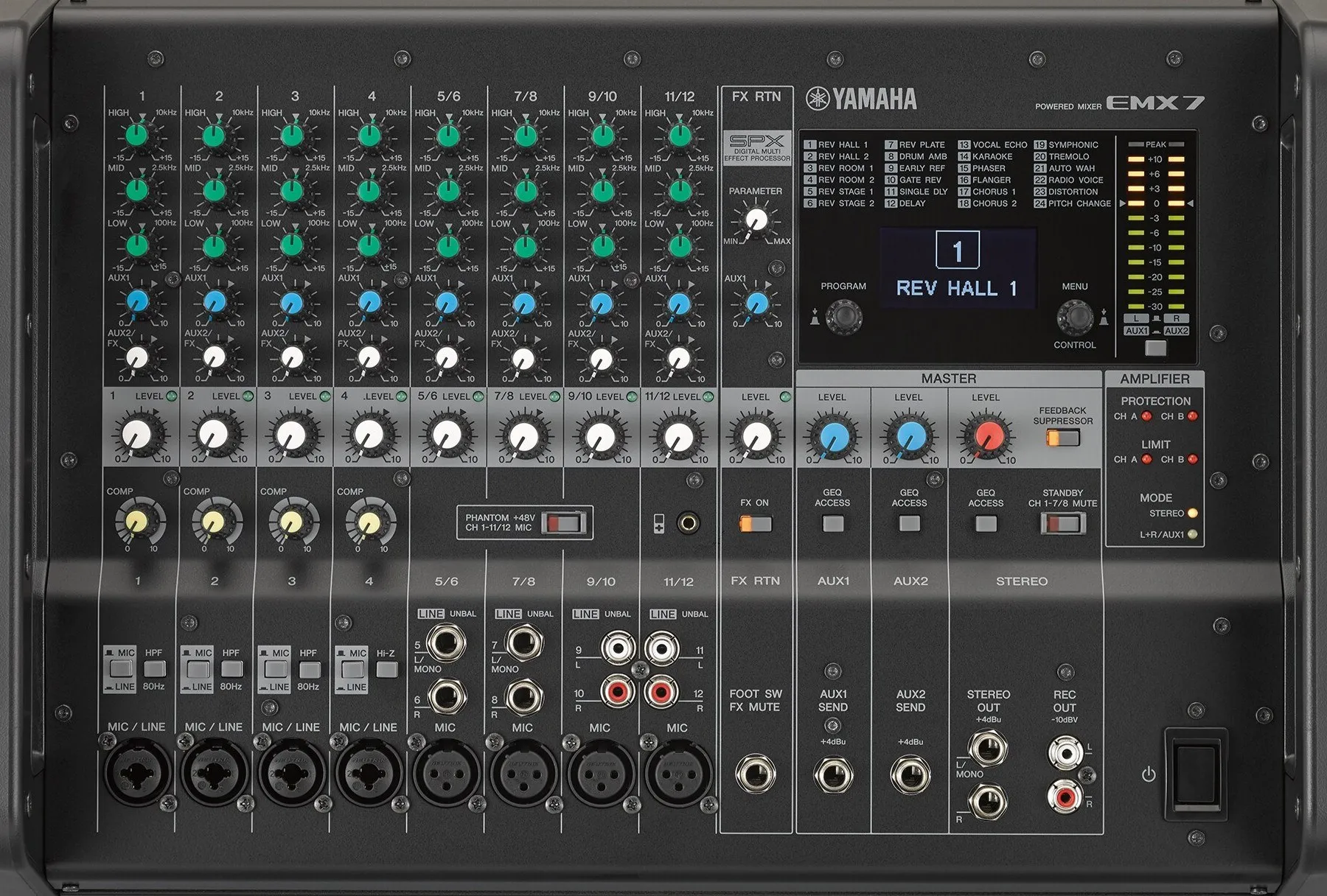The Yamaha EMX powered mixer used in the rehearsal rooms