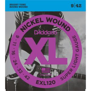 D'ADDARIO EXL120 Nickel Guitar Strings 9-42 Super Light (Collection Only)